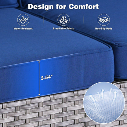 Set di 3 sedie girevoli in vimini per patio OVIOS