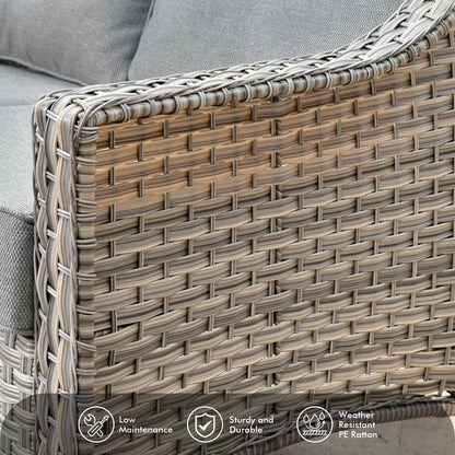 Set di 5 sedie girevoli in vimini per esterni OVIOS con tavolo ad energia solare