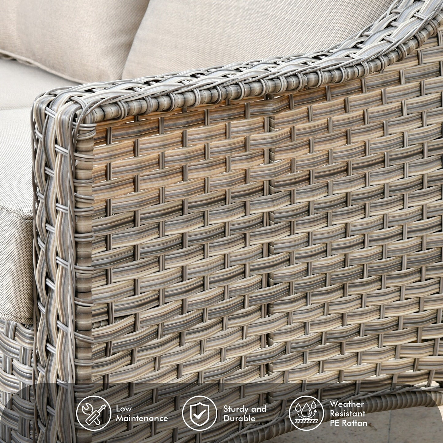 Set di 5 sedie girevoli in vimini per esterni OVIOS con tavolo ad energia solare