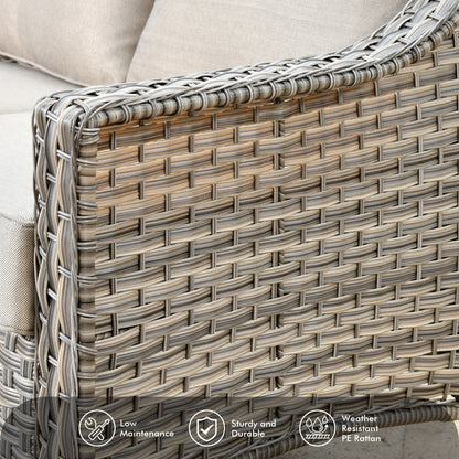 Set di 5 sedie girevoli in vimini per esterni OVIOS con tavolo ad energia solare