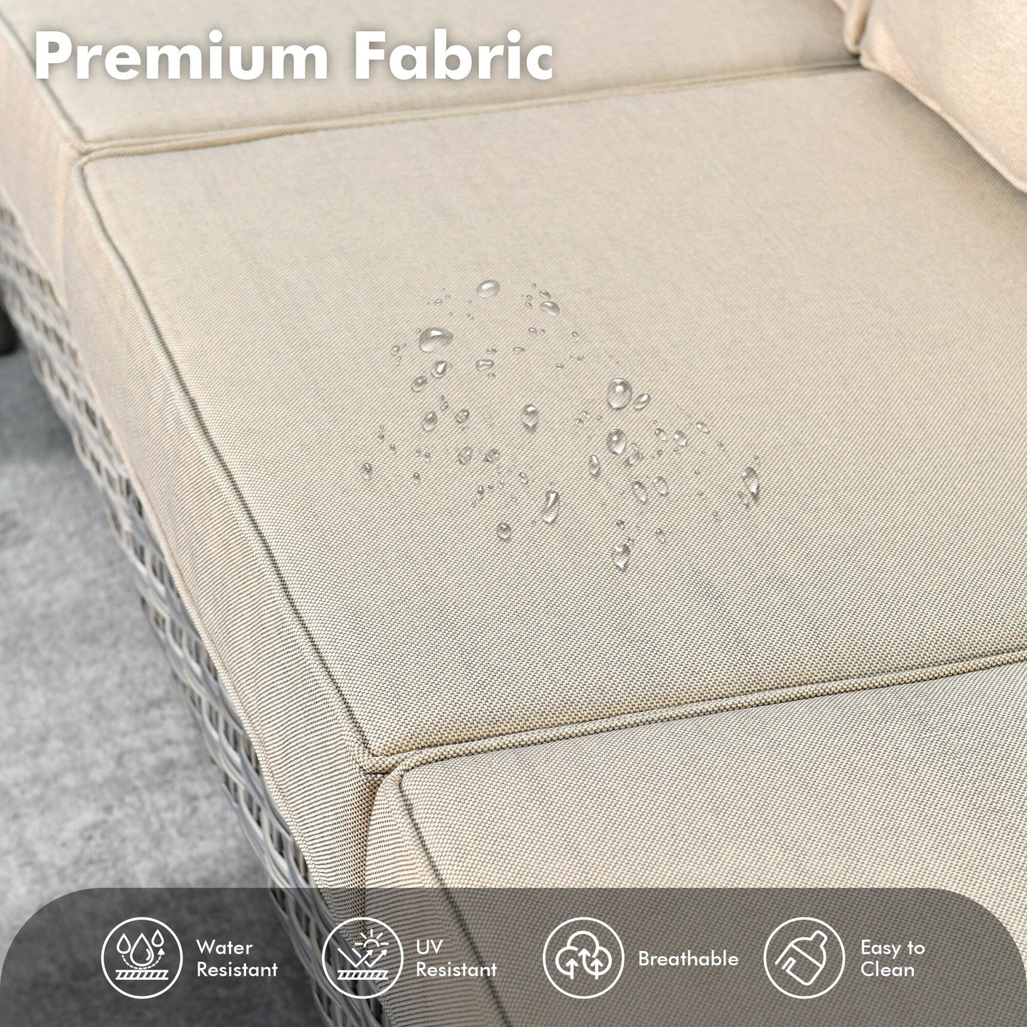 Set di 5 sedie girevoli in vimini per esterni OVIOS con tavolo ad energia solare