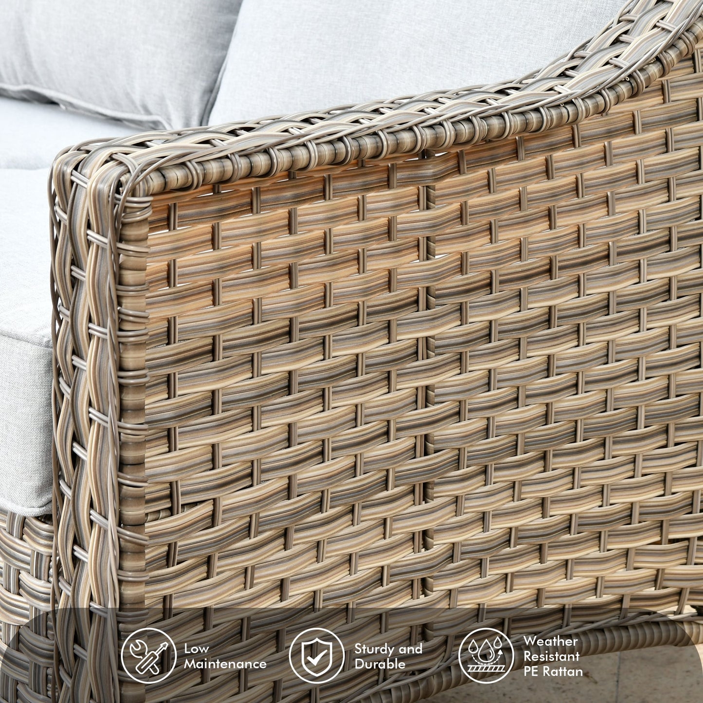 Set di 5 sedie girevoli in vimini per esterni OVIOS con tavolo ad energia solare