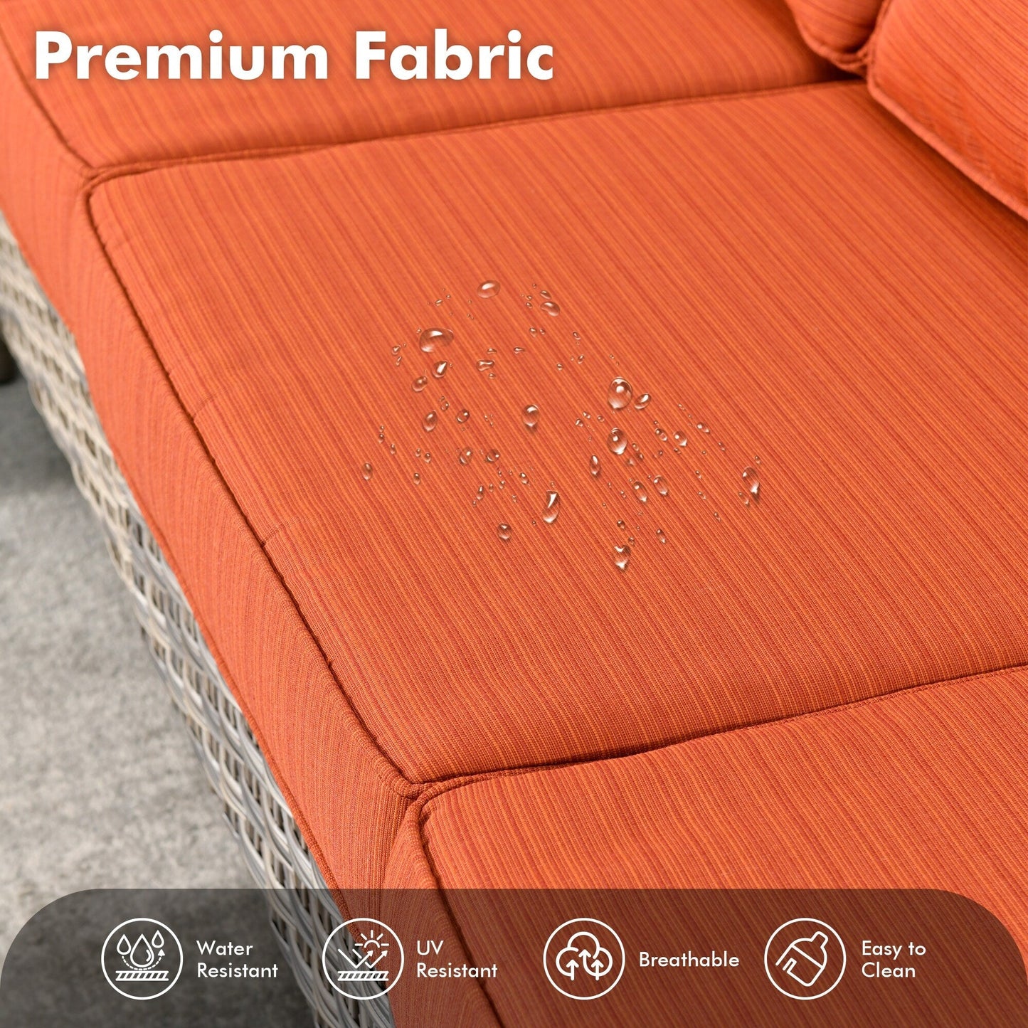 Set di 5 sedie girevoli in vimini per esterni OVIOS con tavolo ad energia solare