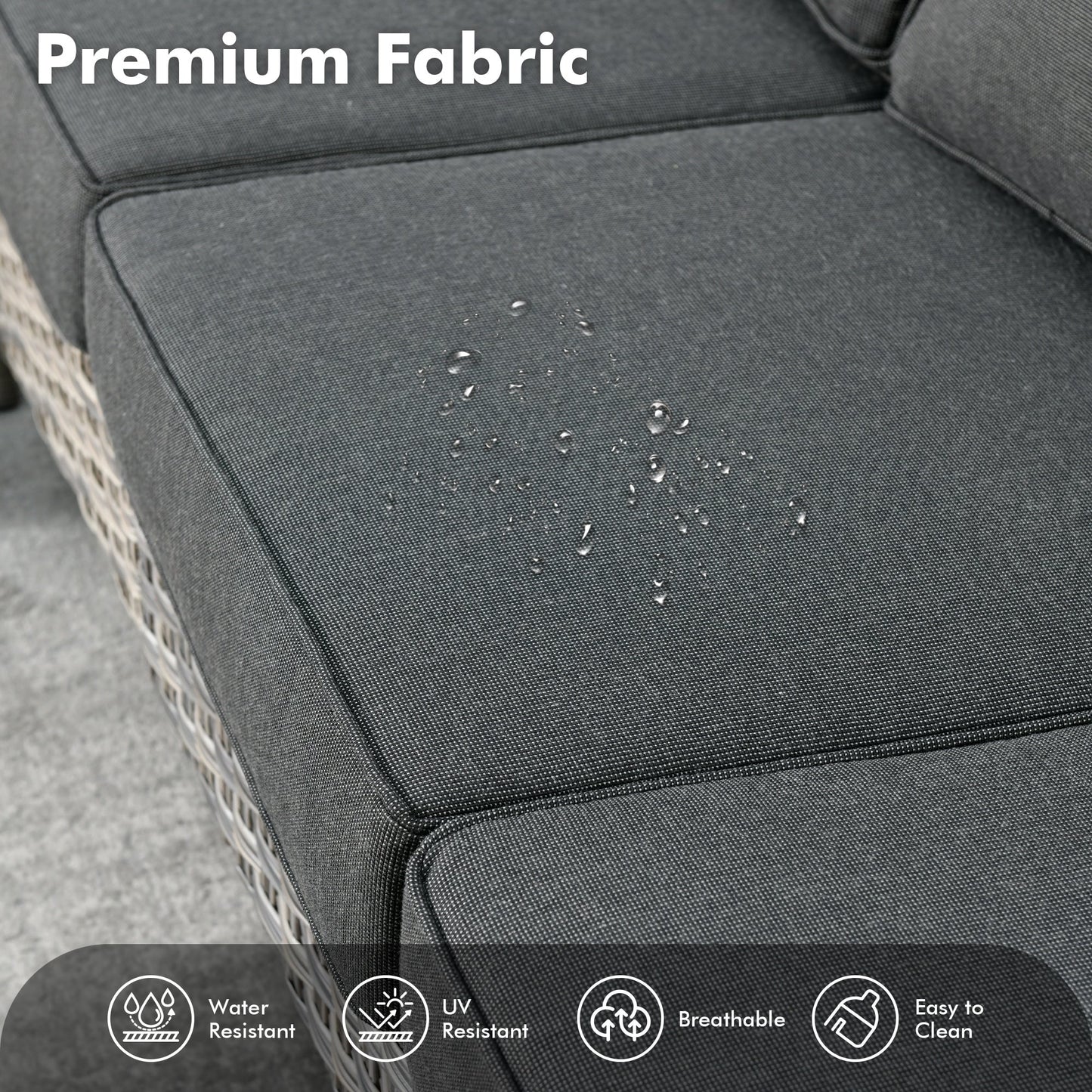 Set di 5 sedie girevoli in vimini per esterni OVIOS con tavolo ad energia solare