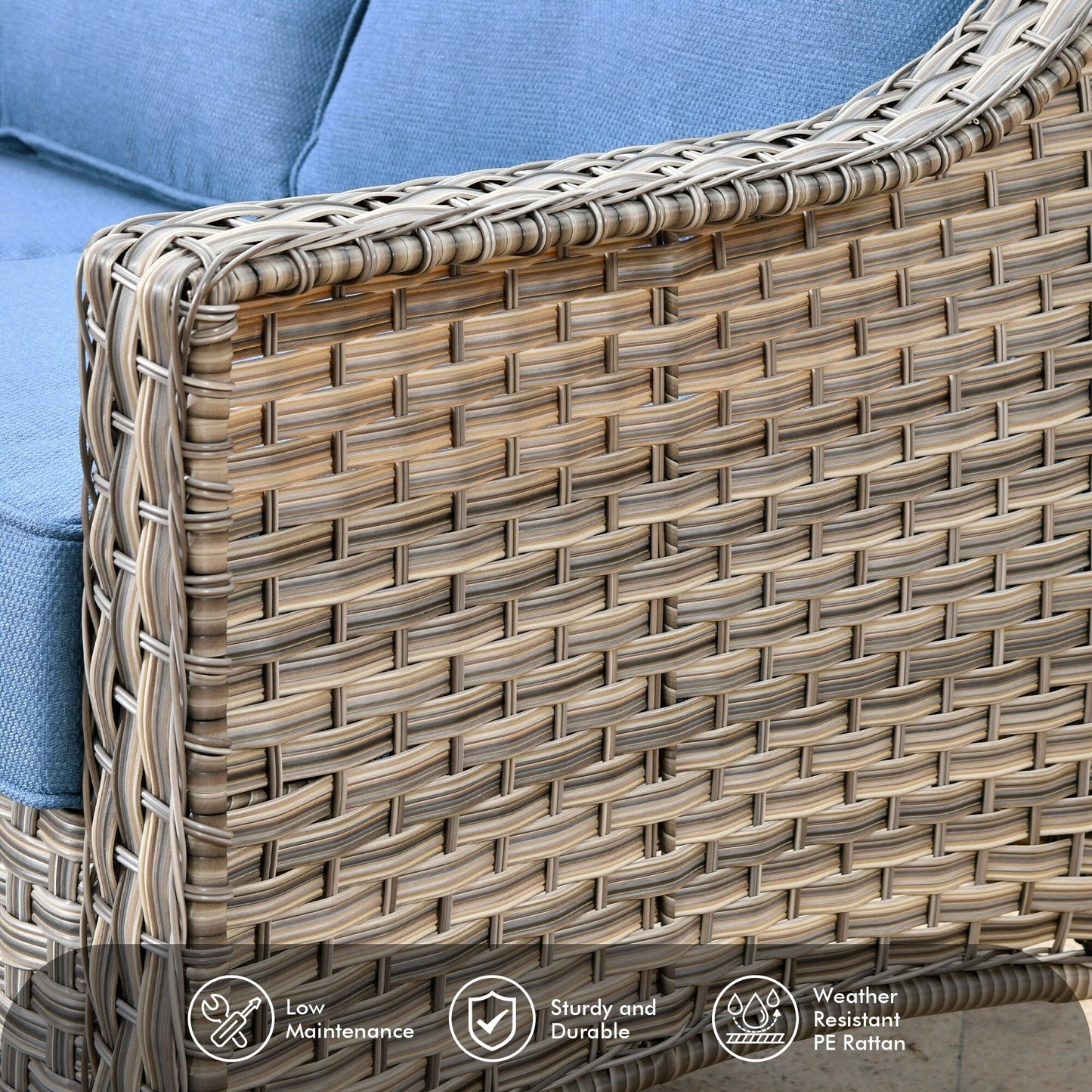 Set di 5 sedie girevoli in vimini per esterni OVIOS con tavolo ad energia solare