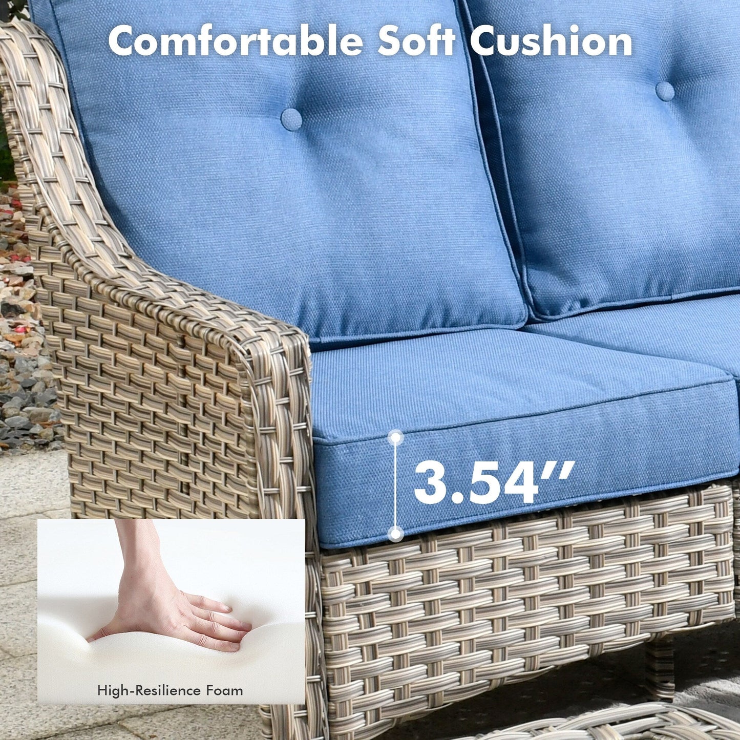 Set di 5 sedie girevoli in vimini per esterni OVIOS con tavolo ad energia solare