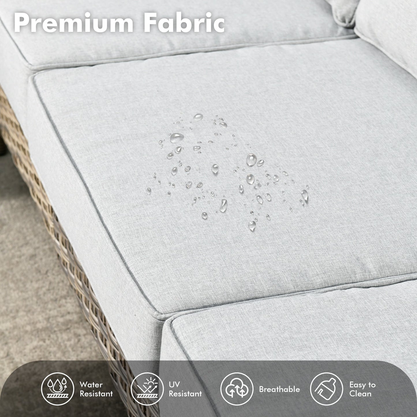 Set di 5 sedie girevoli in vimini per esterni OVIOS con tavolo ad energia solare