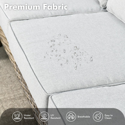 Set di 5 sedie girevoli in vimini per esterni OVIOS con tavolo ad energia solare