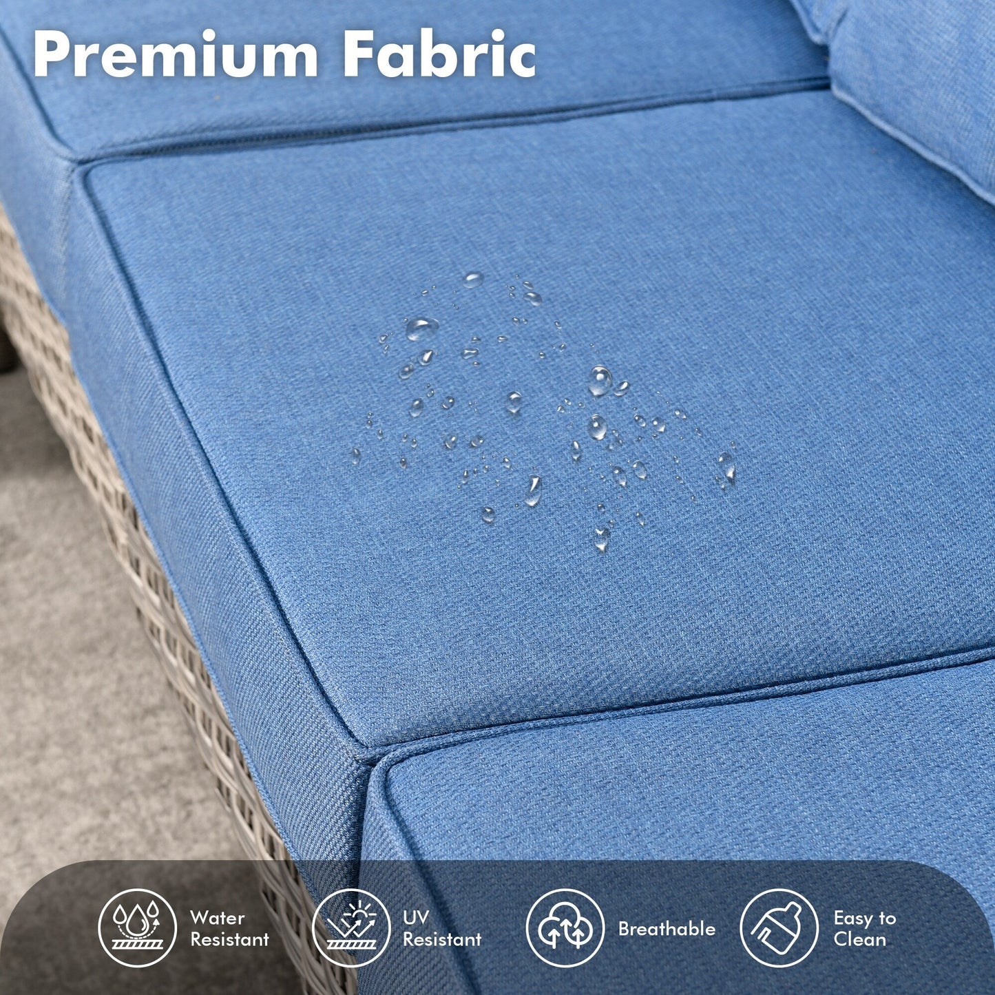 Set di 5 sedie girevoli in vimini per esterni OVIOS con tavolo ad energia solare