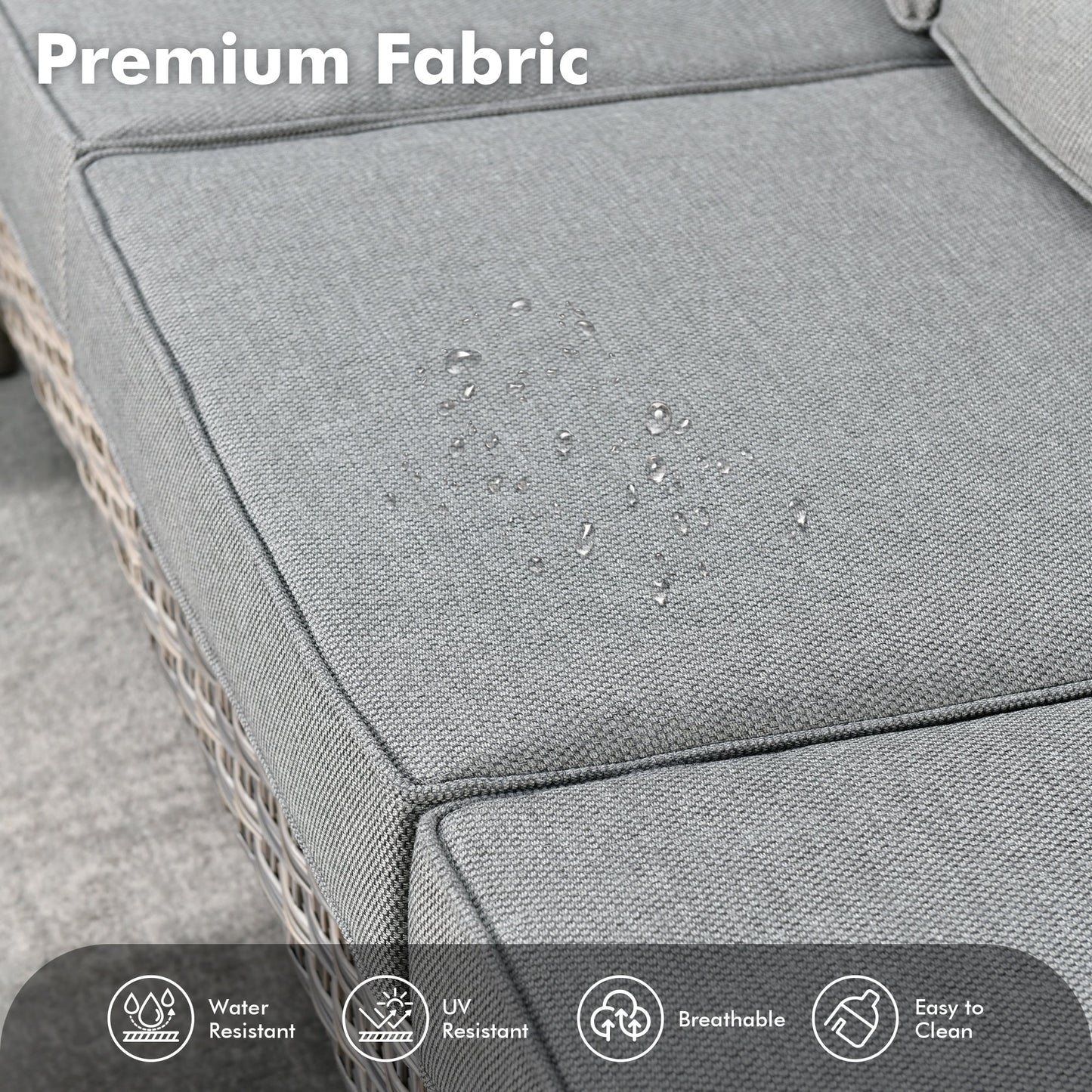 Set di 5 sedie girevoli in vimini per esterni OVIOS con tavolo ad energia solare