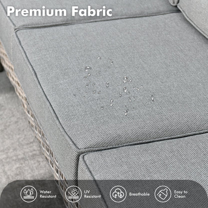 Set di 5 sedie girevoli in vimini per esterni OVIOS con tavolo ad energia solare