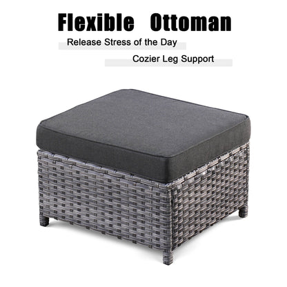 Set di 5 mobili da giardino in vimini con schienale alto OVIOS