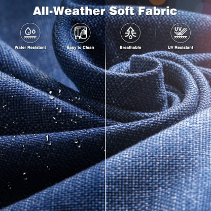 Set di 5 sedie da giardino in vimini OVIOS con tavolo da fuoco da 30 cm