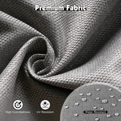 Set da conversazione in vimini da patio OVIOS da 5 pezzi con tavolo da fuoco