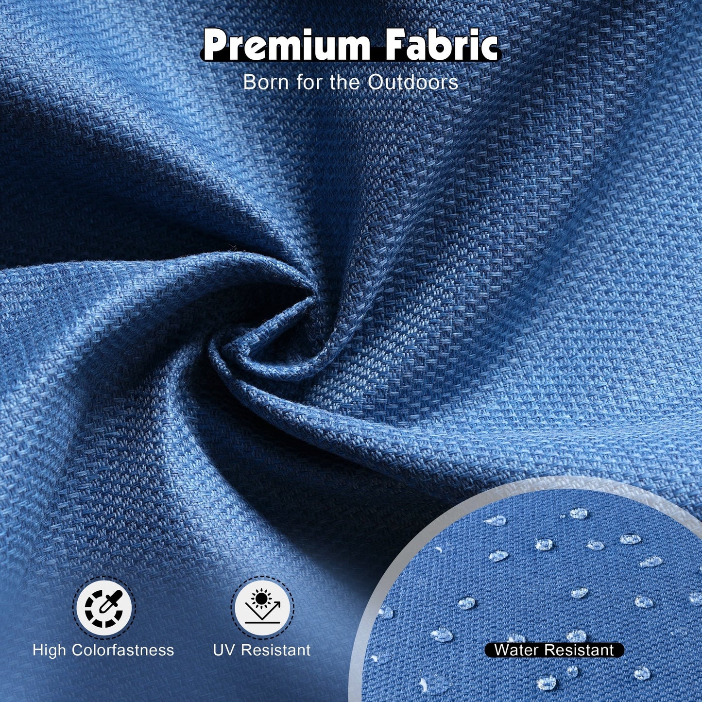 Set da conversazione in vimini da patio OVIOS da 5 pezzi con tavolo da fuoco