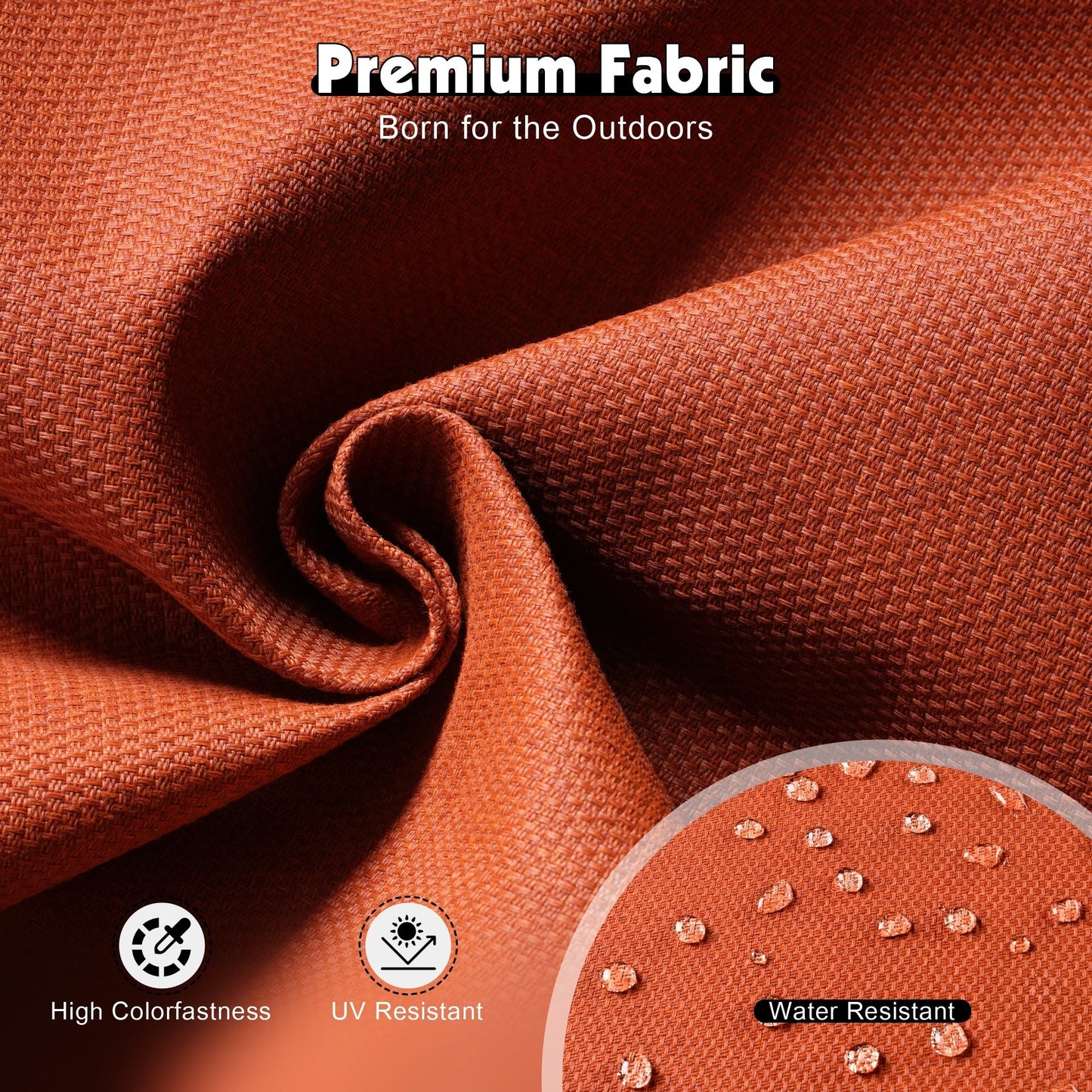 Set da conversazione in vimini da patio OVIOS da 5 pezzi con tavolo da fuoco