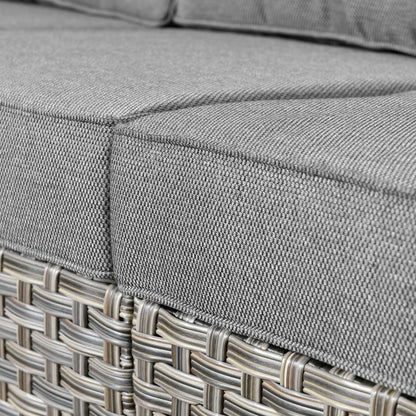 Set da conversazione in vimini da patio OVIOS da 5 pezzi con tavolo da fuoco