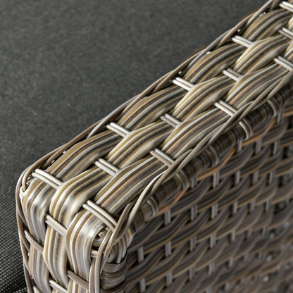 Set da conversazione in vimini da patio OVIOS da 5 pezzi con tavolo da fuoco