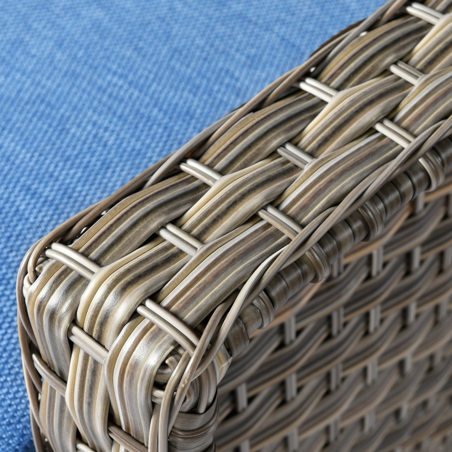 Set da conversazione in vimini da patio OVIOS da 5 pezzi con tavolo da fuoco