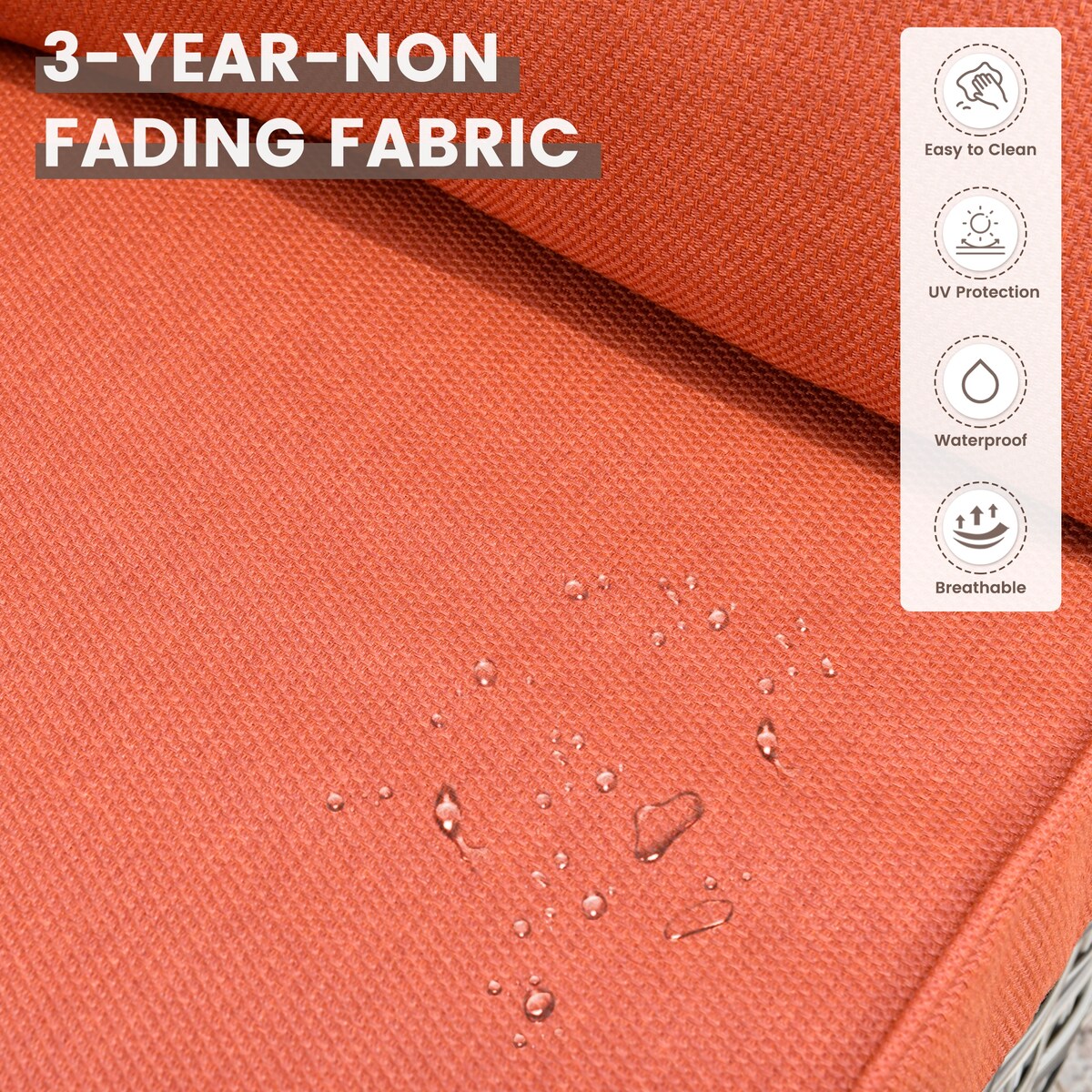 Set di 6 sedie girevoli in vimini per esterni OVIOS con tavolino da caffè a energia solare