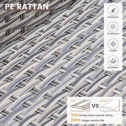 Set di 6 sedie girevoli in vimini per esterni OVIOS con tavolino da caffè a energia solare