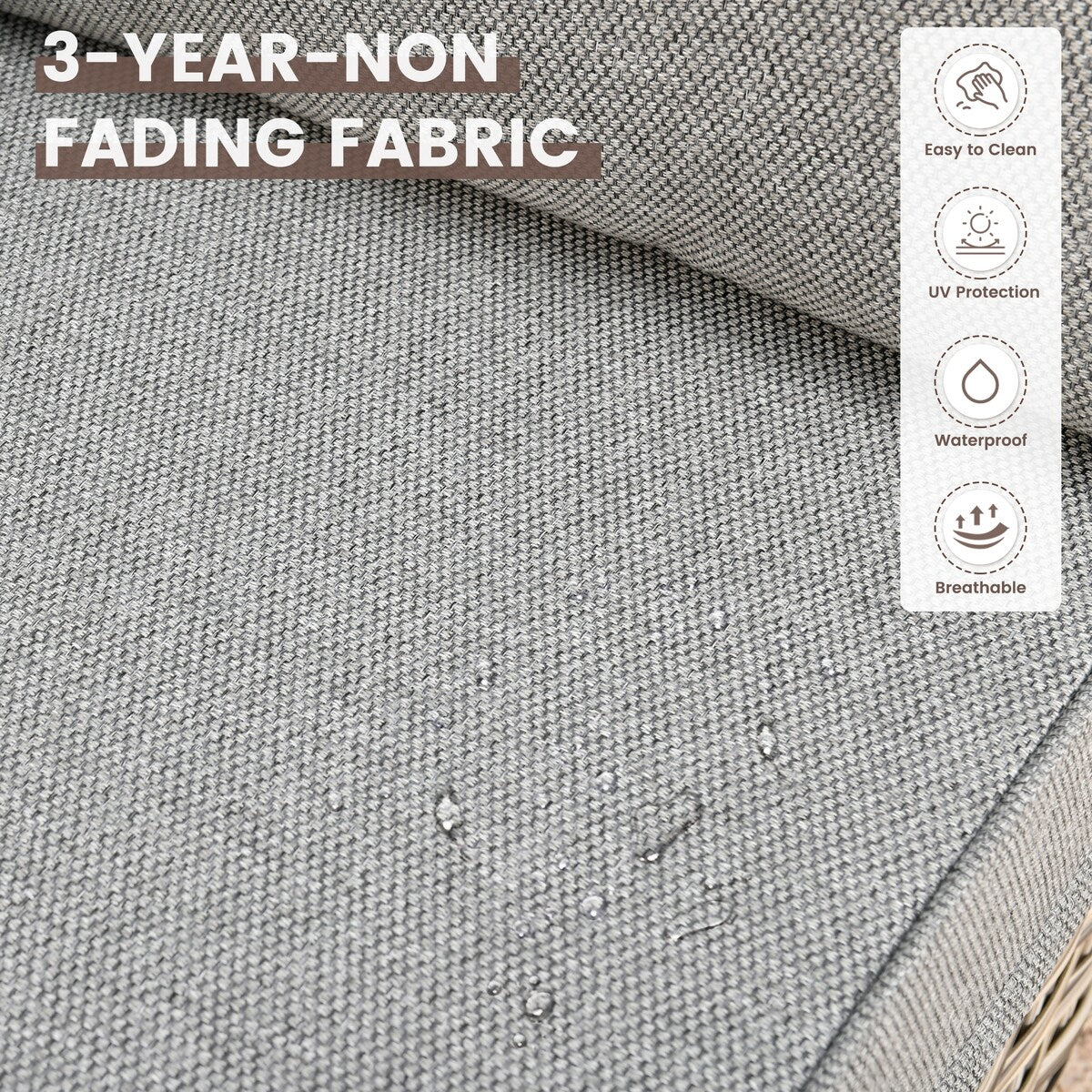 Set di 6 sedie girevoli in vimini per esterni OVIOS con tavolino da caffè a energia solare