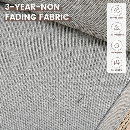 Set di 6 sedie girevoli in vimini per esterni OVIOS con tavolino da caffè a energia solare