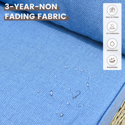 Set di 6 sedie girevoli in vimini per esterni OVIOS con tavolino da caffè a energia solare