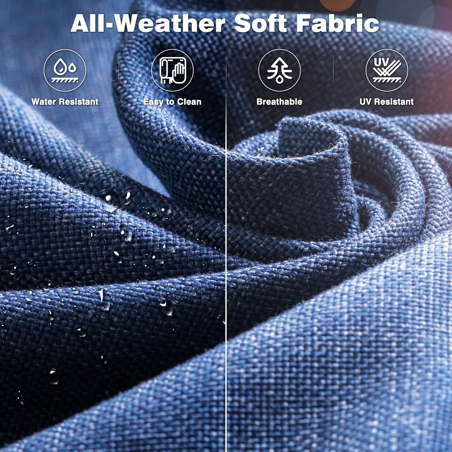 Set da conversazione in vimini da 6 pezzi OVIOS con tavolo con piano in vetro