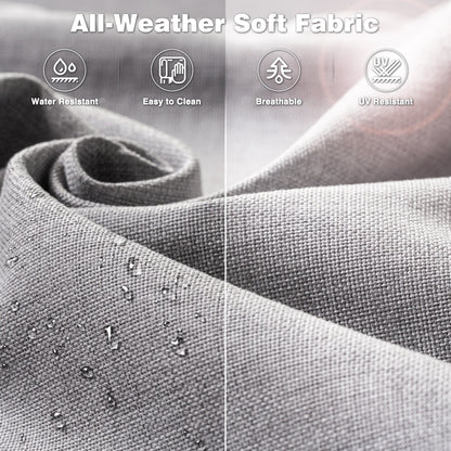 Set da conversazione in vimini da 6 pezzi OVIOS con tavolo con piano in vetro