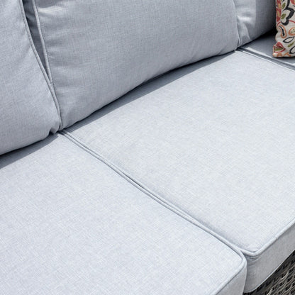 Set da conversazione con divano a due posti in vimini da giardino OVIOS da 6 pezzi