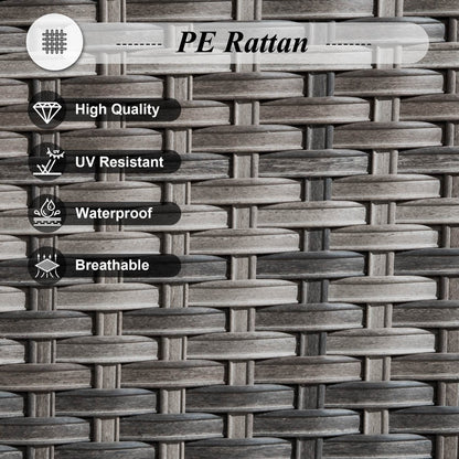 Set da conversazione in vimini per esterni OVIOS da 6 pezzi con braciere da 30 cm