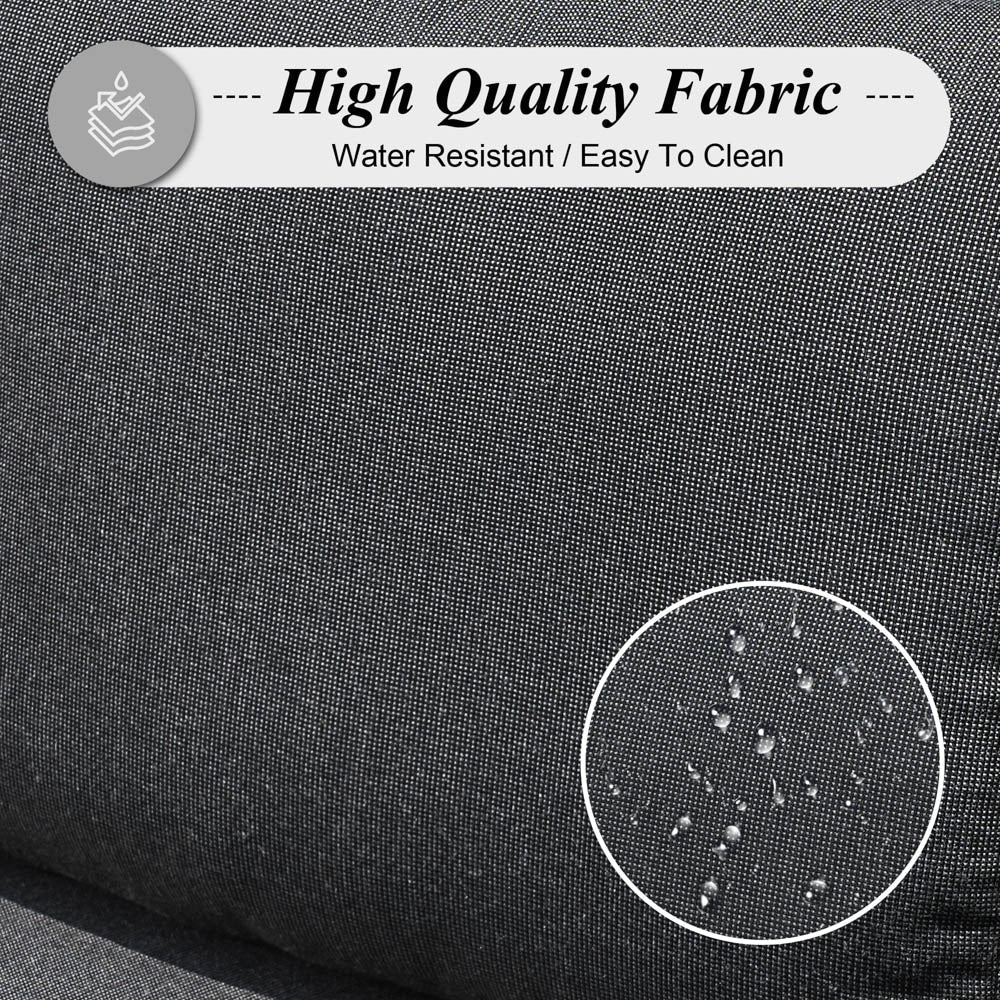 Set da conversazione in vimini per esterni OVIOS da 6 pezzi con braciere da 30 cm