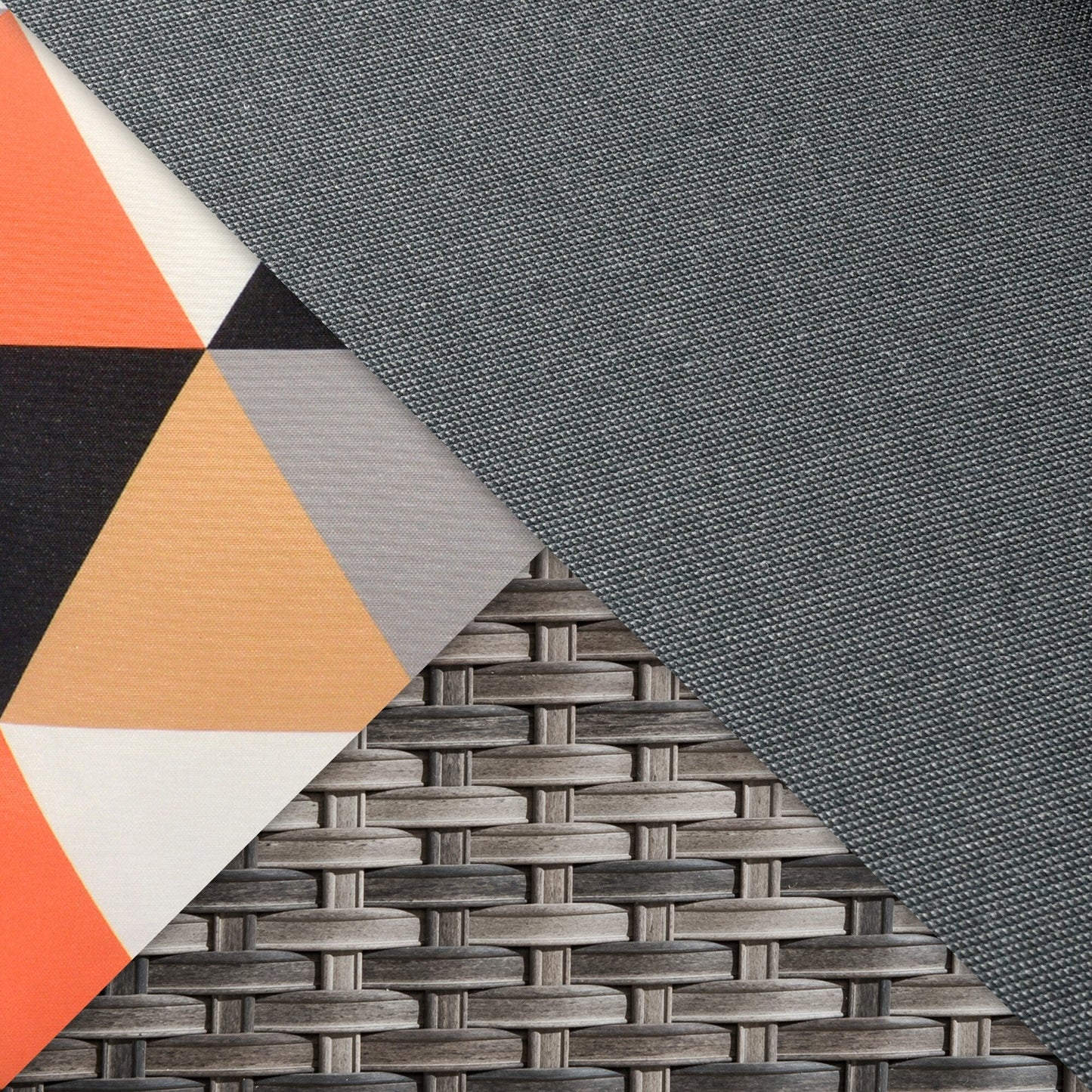 Set da conversazione con divano a due posti in vimini da giardino OVIOS da 6 pezzi