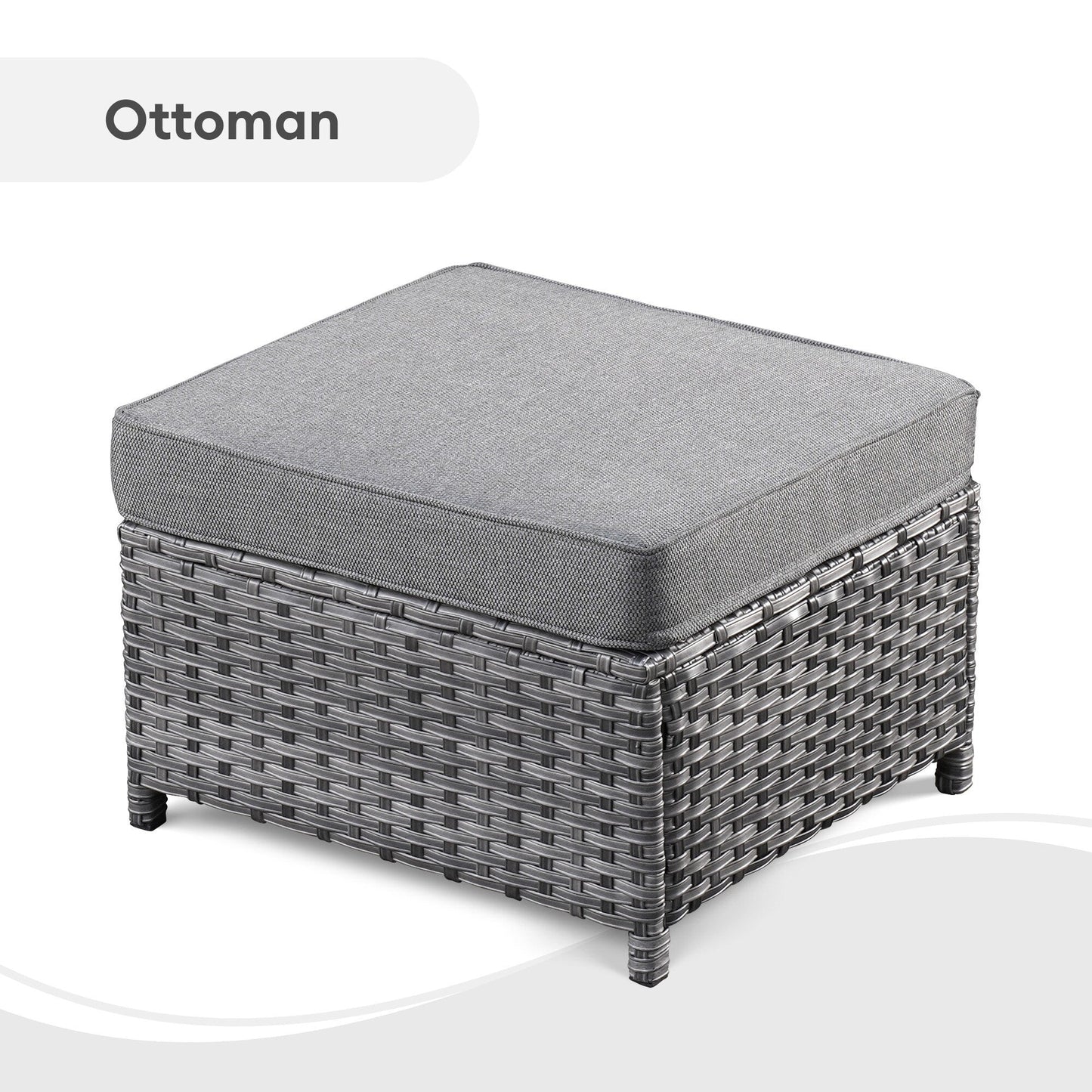 Set da conversazione con divano a due posti in vimini da giardino OVIOS da 6 pezzi