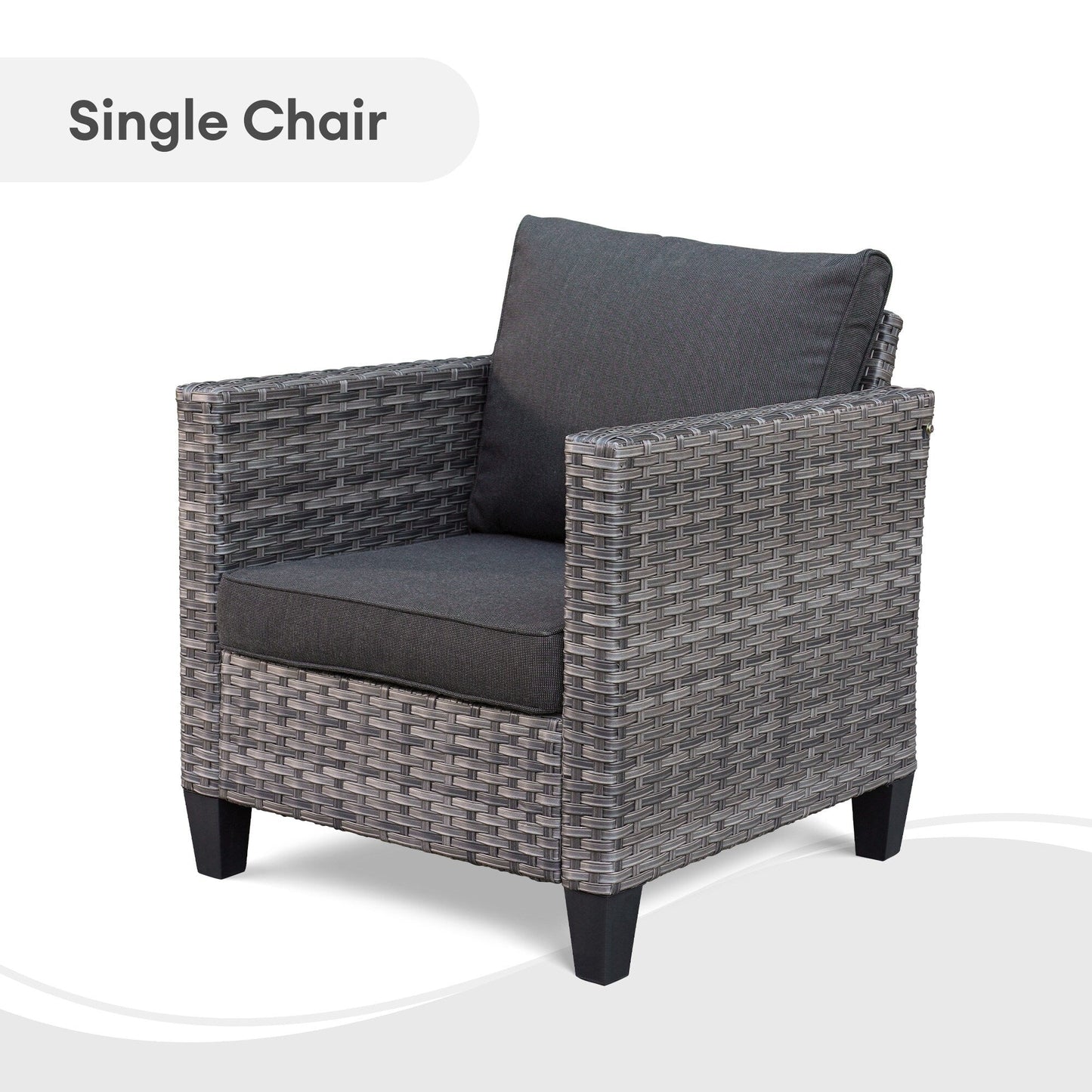 Set da conversazione con divano a due posti in vimini da giardino OVIOS da 6 pezzi