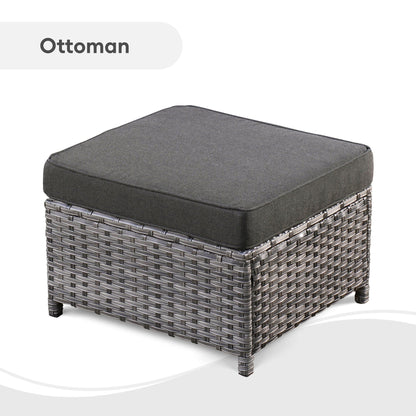 Set da conversazione con divano a due posti in vimini da giardino OVIOS da 6 pezzi