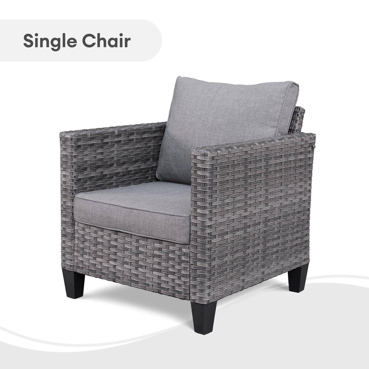 Set da conversazione con divano a due posti in vimini da giardino OVIOS da 6 pezzi