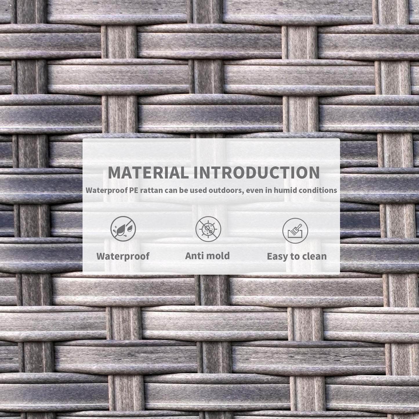 Set da conversazione in vimini per esterni OVIOS da 7 pezzi