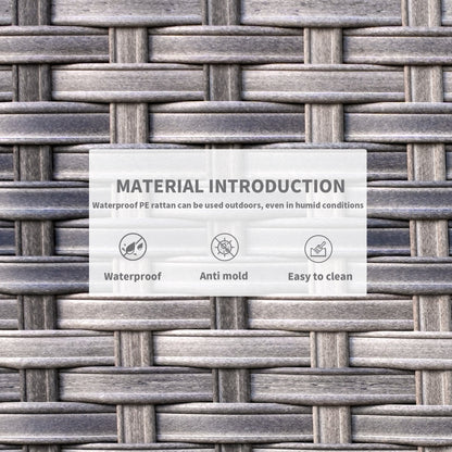 Set da conversazione in vimini per esterni OVIOS da 7 pezzi