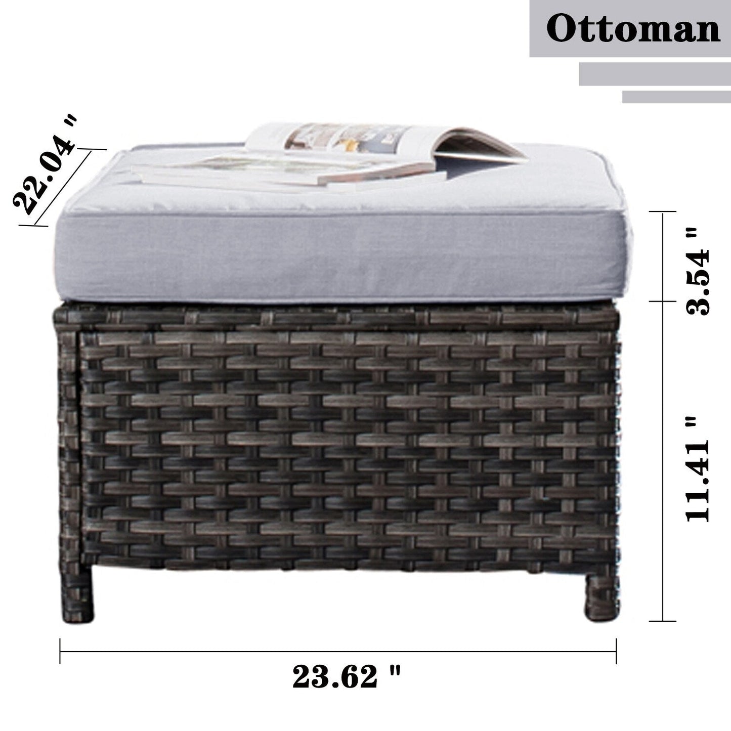 Set da conversazione in vimini per esterni OVIOS da 7 pezzi