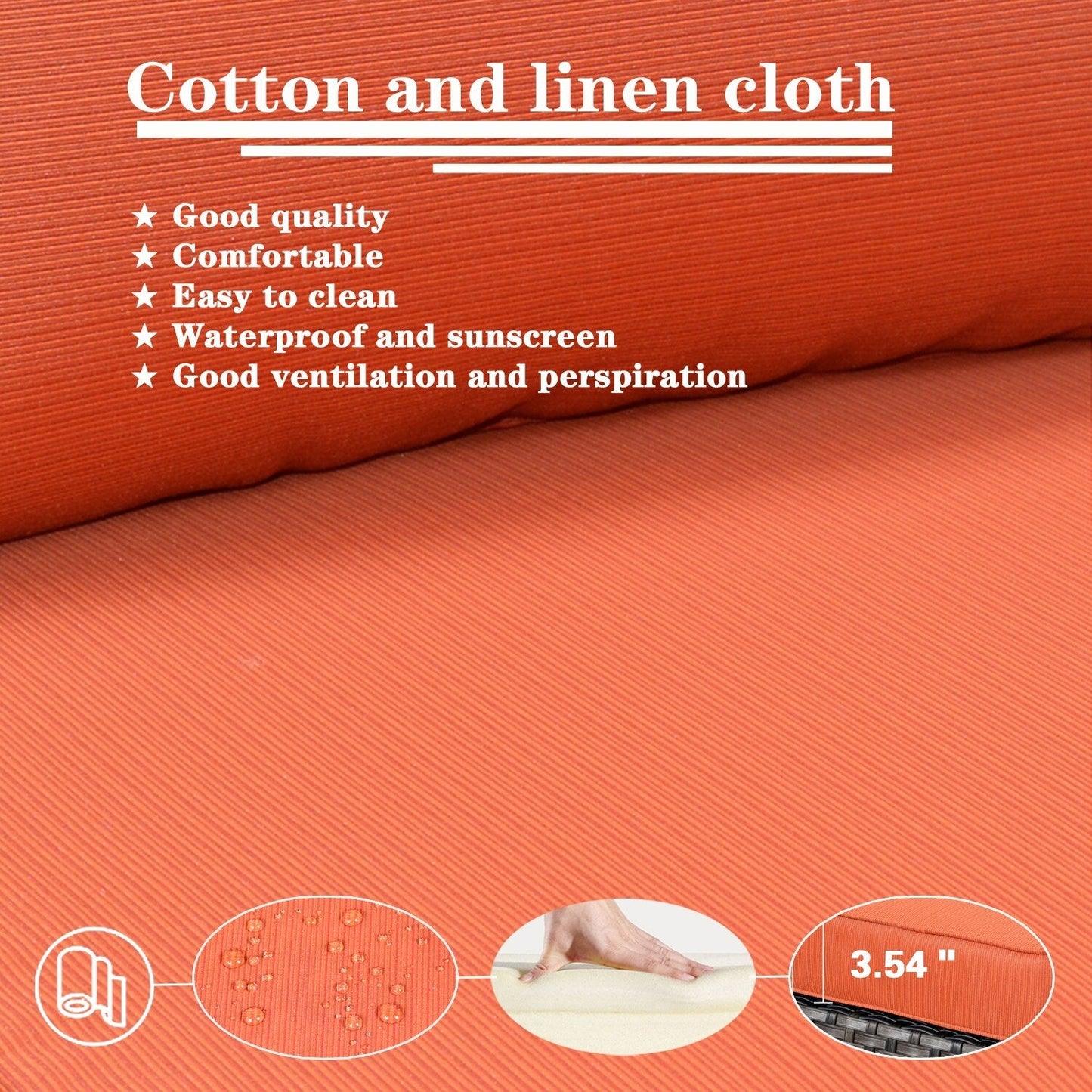 Set da conversazione in vimini per esterni OVIOS da 7 pezzi