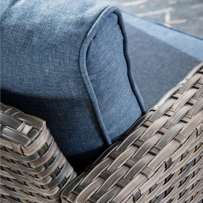 Set da conversazione in vimini per esterni OVIOS da 7 pezzi