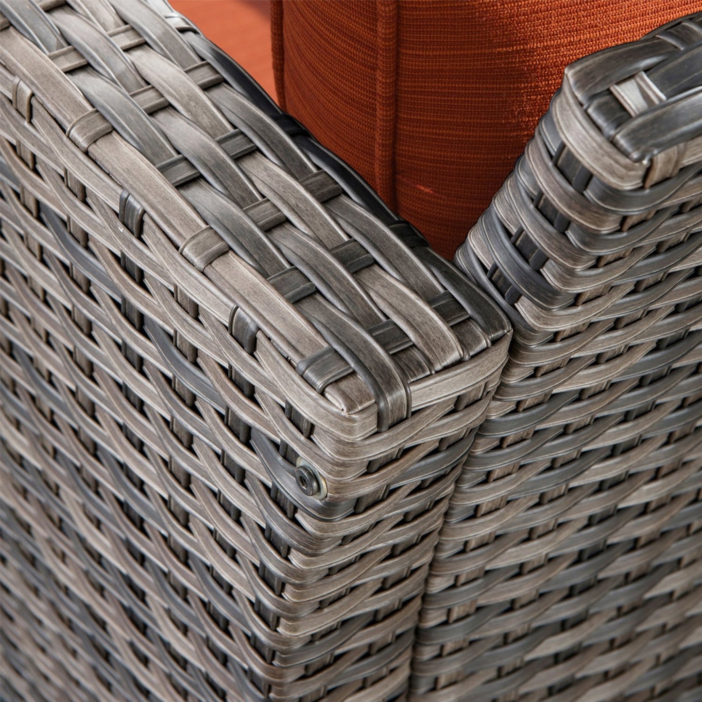 Set da conversazione in vimini per esterni OVIOS da 7 pezzi