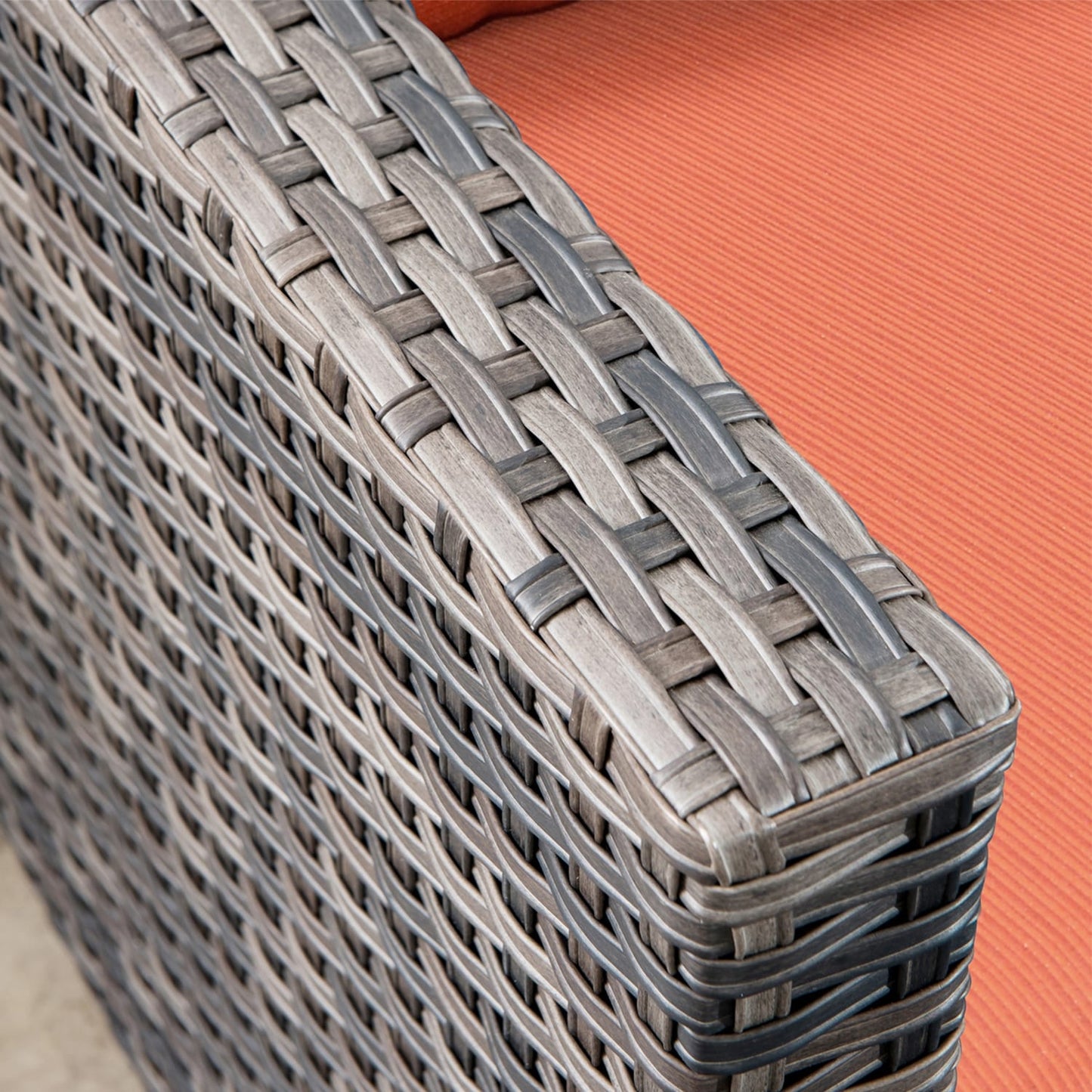 Set da conversazione in vimini per esterni OVIOS da 7 pezzi