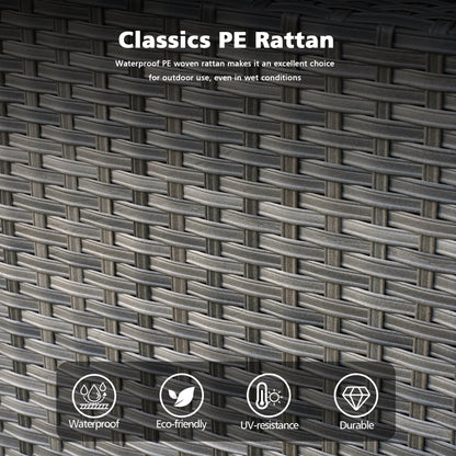 Set di mobili componibili da esterno con schienale alto in vimini da 8 pezzi OVIOS