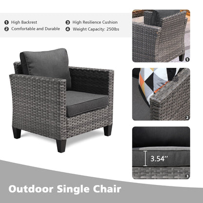 Set di mobili componibili da esterno con schienale alto in vimini da 8 pezzi OVIOS