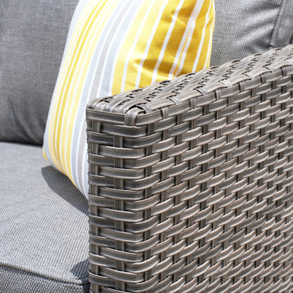 Set di mobili componibili da esterno con schienale alto in vimini da 8 pezzi OVIOS