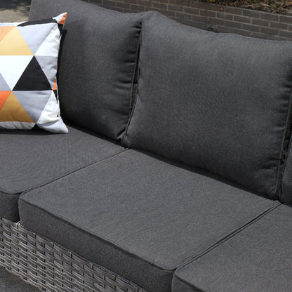 Set di mobili componibili da esterno con schienale alto in vimini da 8 pezzi OVIOS