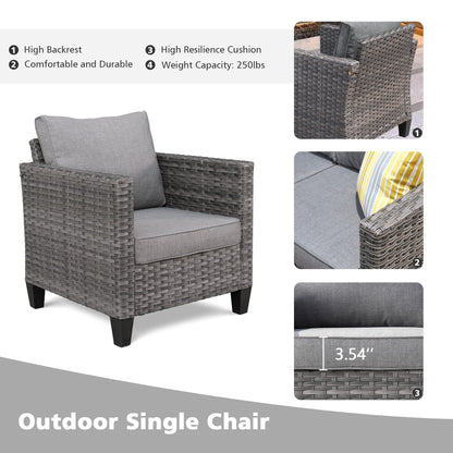 Set di mobili componibili da esterno con schienale alto in vimini da 8 pezzi OVIOS